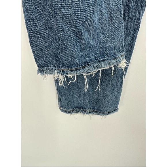 AGOLDE Riley High-Rise Straight Crop Blue Button Fly Jeans Women's Size 28 - Picture 3 of 8